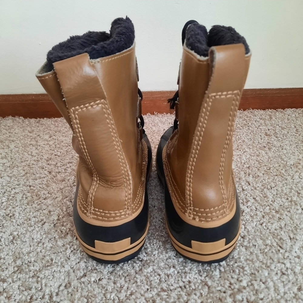 Sorel Tan Leather Waterproof Winter Snow Boots With Liners NY1443-259 Size 5 - Picture 10 of 13